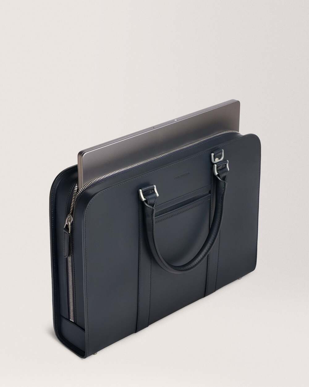 Carl Friedrik Palissy Briefcase 10L Navy Smooth Leather NEW Authentic